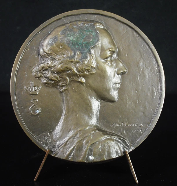 Médaille Grande Couronnée Reine Elizabeth 1953 En Bronze - Très Rare, état Circulé