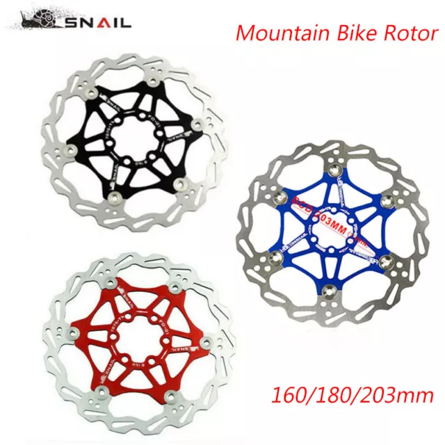 SNAIL MTB Disc Floating Rotor 160/180/203mm  Mountain Bicycle Brake With 6 Bolts