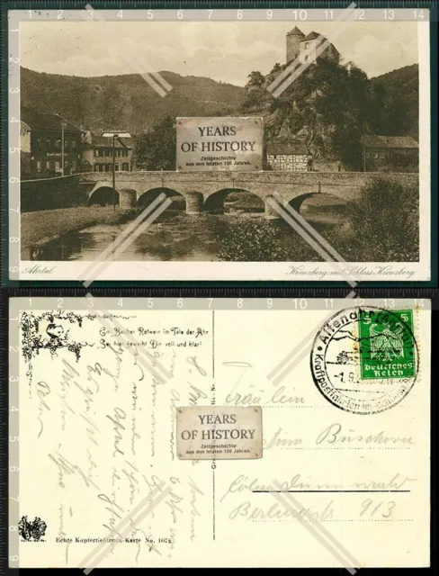 Orig. AK Bad Neuenahr-Ahrweiler Ahrtal Schloss Kreuzberg Brücke uvm. 1926 gela