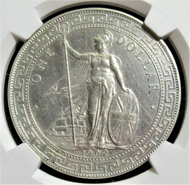 Great Britain: 1902-B Silver Trade Dollar KM-T5 NGC Unc Details.