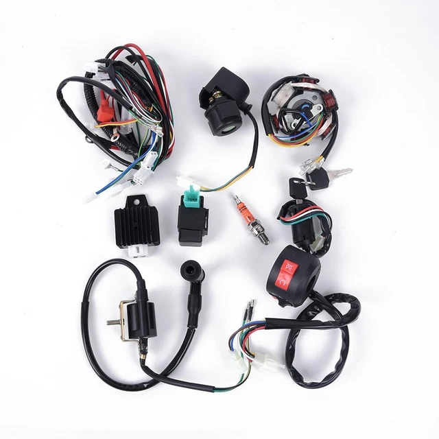 50CC-125CC Mini-ATV,Complete Wiring Harness CDI Stator 6 Coil Pole Ignition-Set
