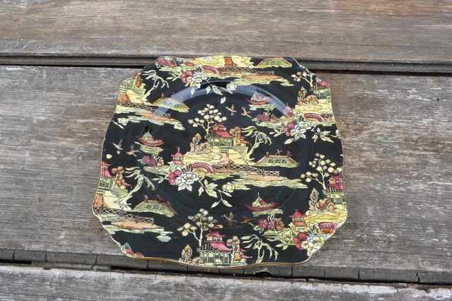 Vintage Royal Winton Grimwades Chintz Ascot Square plate PEKIN