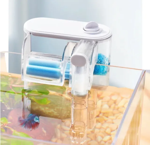 Mini Aquarium Hang On Filter External Fish Tank Waterfall USB Filter - 250L/H