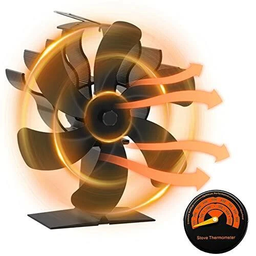 Ventilatore camino COMBIUBIU a 6 ali ventilatore forno con termometro