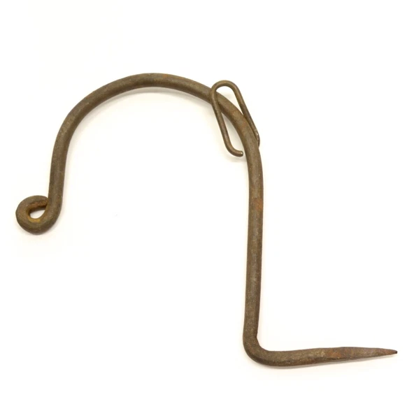 Hand Forged Large Hook Iron Hardware Barn Farm Accessory Antique
