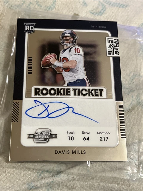 2021 Panini Contenders Optic Ticket RPS Davis Mills #123 Rookie Auto RC