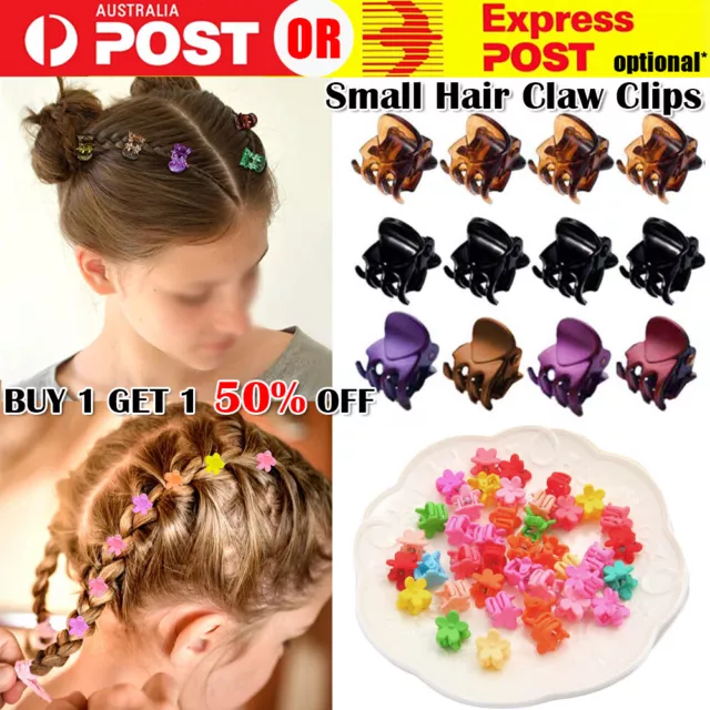 12x Mini Claw Clips Small Plastic Hair Clamps Grip Girls Kids Headwear Accessory