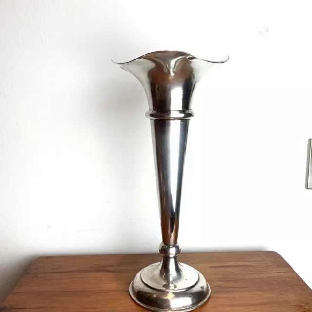 Vintage Art Deco Martin Hall & Co Martinoid Silver-Plated Trumpet Spill Vase