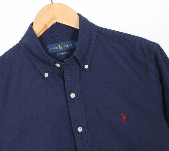 RALPH LAUREN Camicia casual Oxford slim fit da uomo taglia S manica lunga