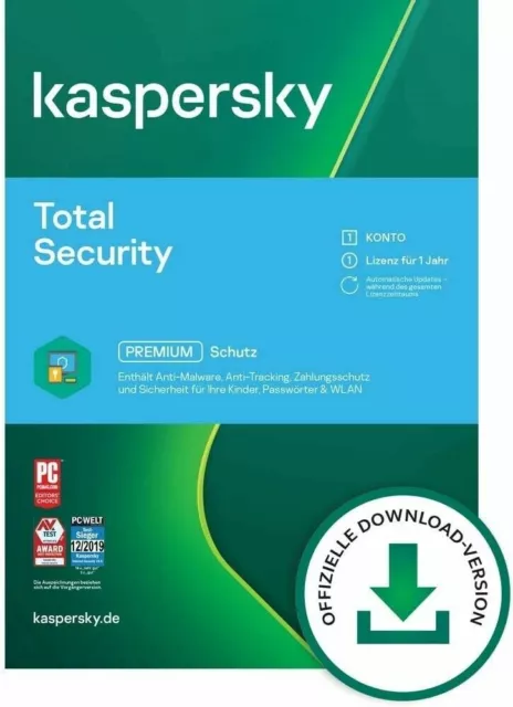 Kaspersky Total Security  2024  • 1, 3 ,5 oder 10 Geräte 1 oder 2 Jahre