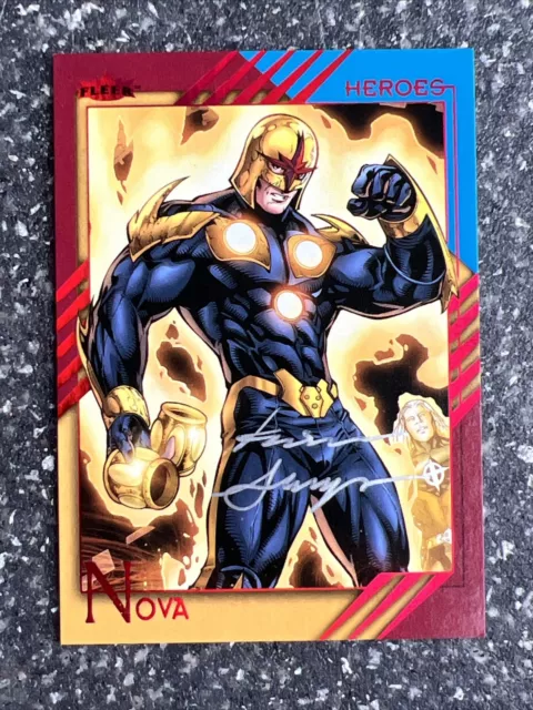 2015 Upper Deck Fleer Marvel Metal Retro Nova Auto Kevin Sharpe #37 Foil SSP