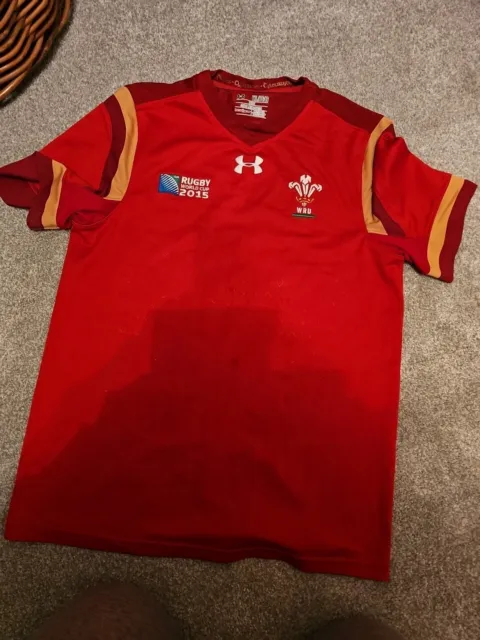boys under armour Top Youth XL Red Polyester Short Sleeve Rugby World Cup 2015