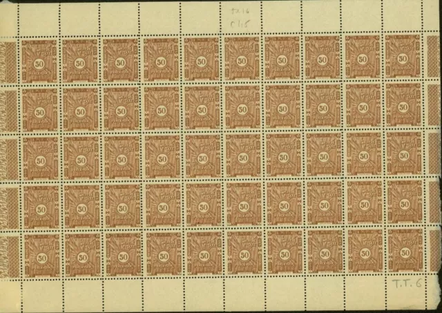 French Somalia Coast 1938-MNH stamps.Yvert Due Nr.: 16.Sheet of 50(EB) AR1-00851