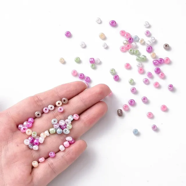 LOT OF 500 MULTICOLORED PASTEL ROCK BEADS Ø 4mm 6/0 JEWELRY CREATION 3