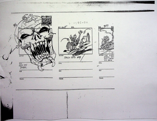 Skeleton Warriors 1994 Production rank Squillace Hand  Storyboard Copy Cel Page