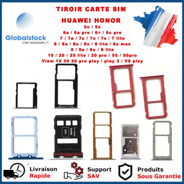 Tiroir Carte Sim Caddy Sim Tray Support Carte Sim Gris Huawei P40 Lite 5G