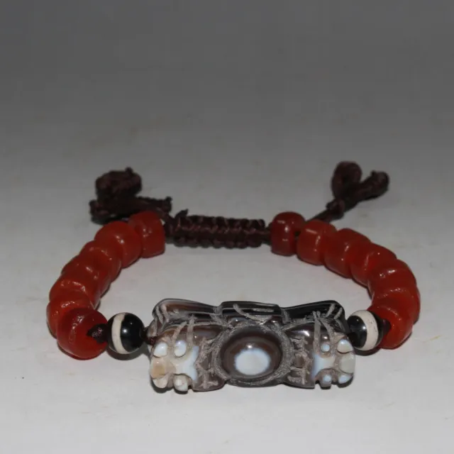 Natural red agate handmade woven bracelets for hand play