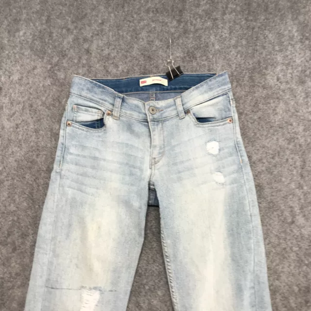 Levi's JeansJuniors Size 12 Reg Light Wash Destroyed Boyfriend Lightweight Denim 3