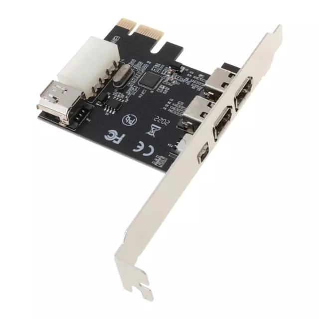 PCI-e 1X IEEE 1394A 4 Port (3+1) Firewire Card Adapter 6-4 Pin Cable For Desktop