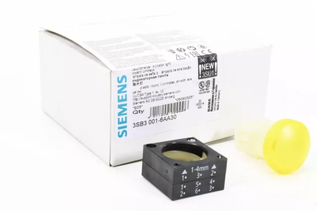 Siemens 3SB3 001-6AA30, Témoin Lumineux Jaune, E05 - Neuf