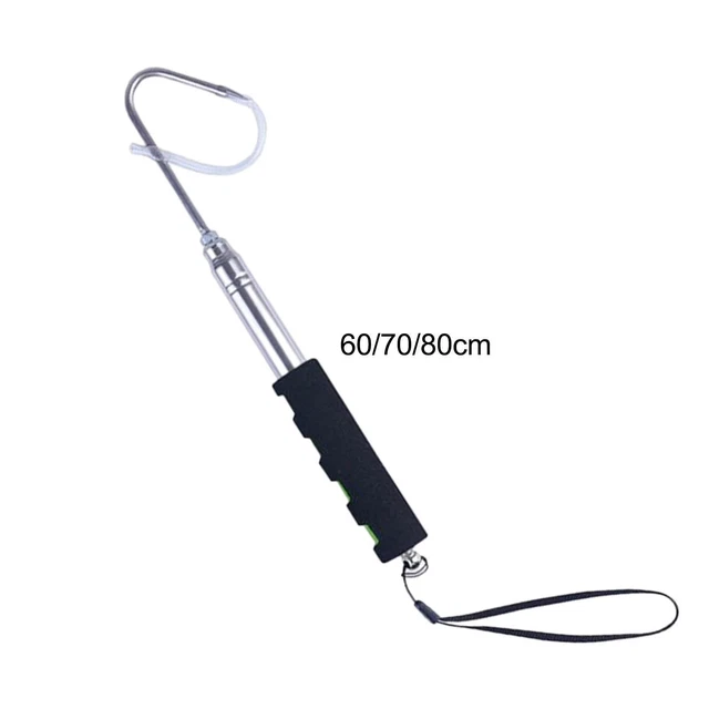 TELESCOPIC FISH GAFF, Stainless Steel Retractable Telescopic Pole with