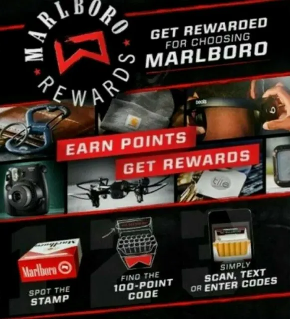 120 New and  Unused Marlboro Rewards Codes = 12000 points!  Mailed to you