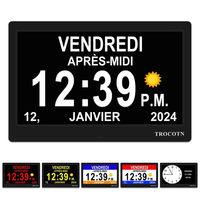 Horloge Murale Numérique Avec Température Intérieure, Date, Jour De La Semaine Grand Cran Lcd Invers Rglage Rapide Alarme Sonore En Noir Modle Dd9e5354 417e 51fa 8f27 B45cecc9bc91 Horloge Murale Numérique Avec Température Intérieure, Date, Jour De La Semaine Grand Cran Lcd Invers Rglage Rapide Alarme Sonore En Noir Modle Dd9e5354 417e 51fa 8f27 B45cecc9bc91