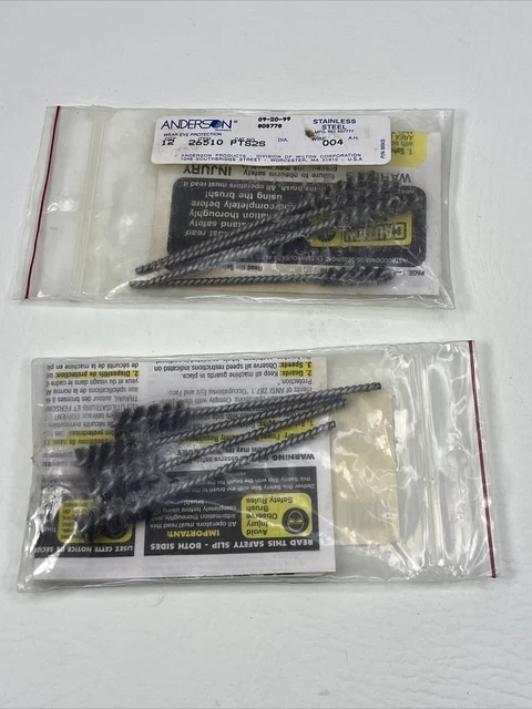 Anderson Stainless Steel Spiral Tube Brush Lot 4 - 3/8" 26530 & 5 - 004" 26510