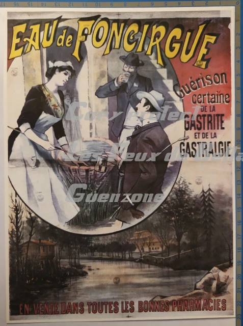 EAU DE FONCIRGUE GASTRITE PHARMACIE illustration MICHELE publicité advert