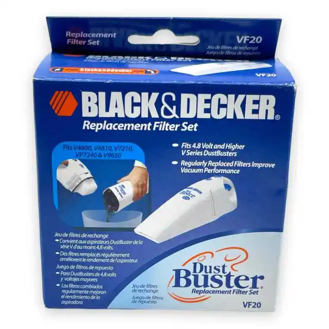 Black and Decker VF20 Dust Buster Replacement Filter Set New in Box