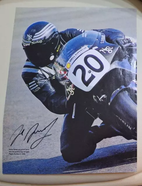 Magazine page PHOTOGRAPH HAND SIGNED AUTOGRAPH STEVE SPRAY MOTORCYCLE RACER