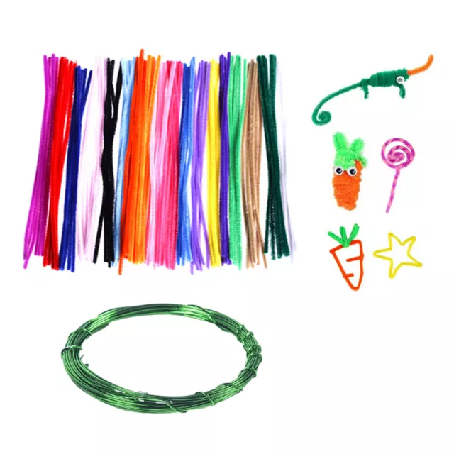 310pcs Chenille Stems Pipe Cleaner Set Soft Assorted 20 Colors With Floral Wire