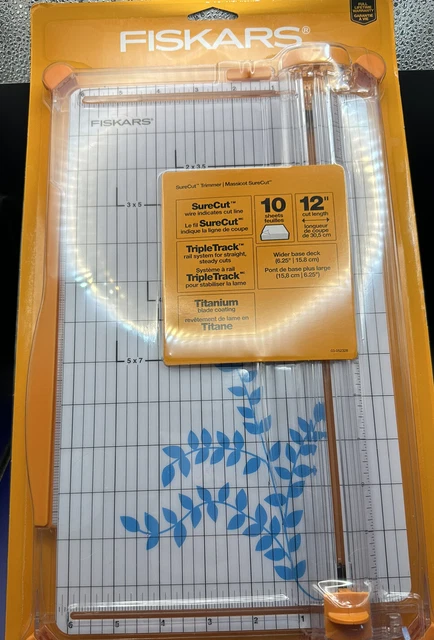 NEW Fiskars SureCut Deluxe Paper Trimmer 12"~Titanium Blade Coating