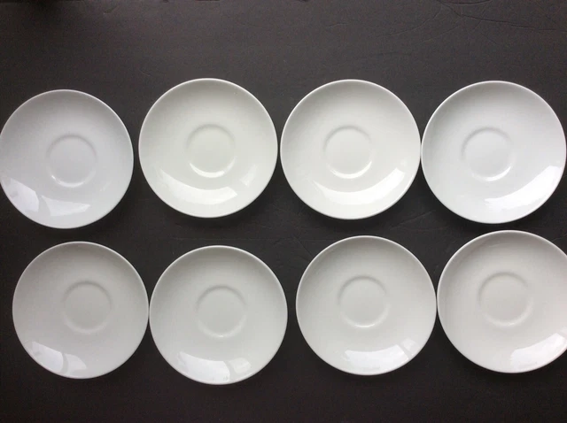 Wedgwood Saucers 8X White 5.75" dia Original England 1060's Bone China
