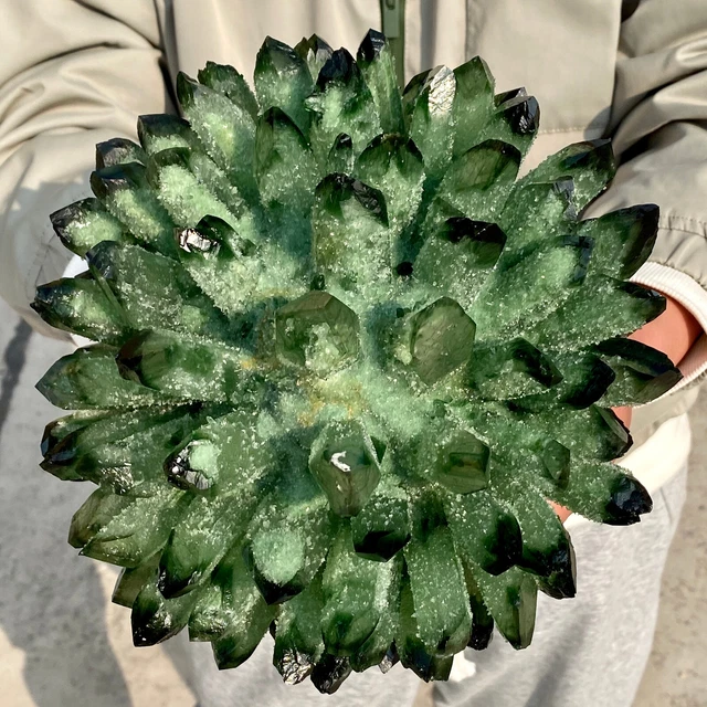 10.9LB New Find Green Phantom Quartz Crystal Cluster Mineral Specimen Healing 9