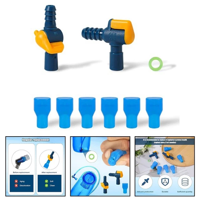 Lot De 6 Embouts De Valve Pour Camelbak – Silicone, Avec 2 Connecteurs Et Joint Torique – Pour Poche à Eau, Running, Vélo, Camping