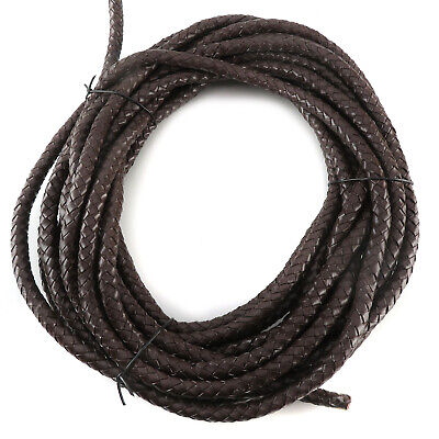 Cordón de cuero redondo trenzado | 10 mm | Bolaband - marrón (desde 12,3 €/m)