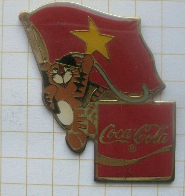Pin's Mascotte Coca-Cola JO Séoul 1988 - Tigre Hodori - Vintage
