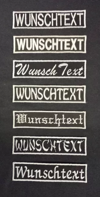 10 Stück NAMENSSCHILD gestickt mit Wunschtext Aufnäher Patch NAME DEIN TEXT