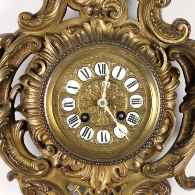 Orologio da Parete stile Rococò Bronzo Dorato - XIX Secolo Francia 3