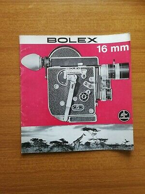BOLEX 16 mm CINEPRESA PROIETTORE ACCESSORI DEPLIANT VINTAGE VOLANTINO EPOCA 