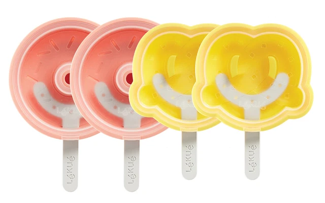 Molde pop helado en forma de pretzel y rosquilla Lekue, conjunto de 4