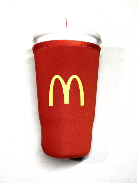McDonalds Koozie JAVA SOK Red Large LG 32oz Insulated Neoprene Cup Sleeve Arch