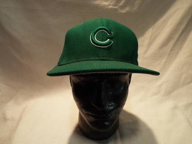 New Era Officially Licensed Green Chicago Cubs ball cap. Fitted Hat size 7 1/2.