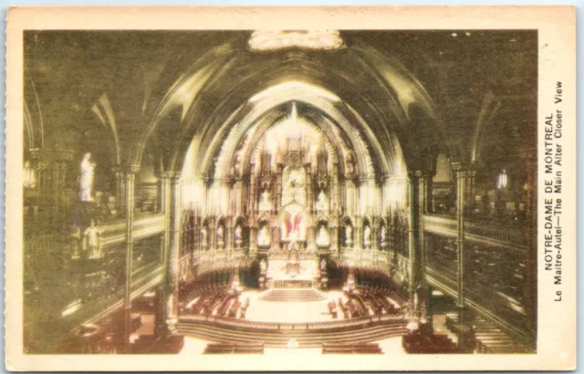 Postcard - The Main Altar Closer View, Notre-Dame de Montreal, Quebec, Canada