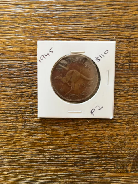 💥1945 Detailed Australian Penny💥 Much Harder Mid Date King George Vi #P2💥