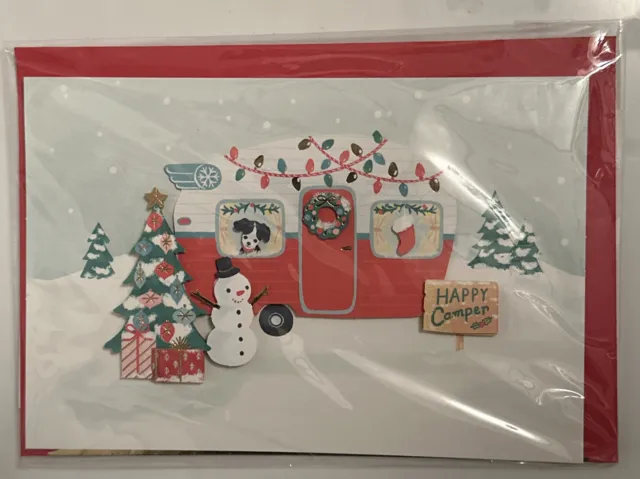 Hallmark Signature 3D Happy Camper Christmas Greeting Card