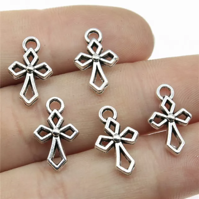 Free Ship 360 Pcs Tibet Silver Cross Charms Pendant 16x10MM C14074