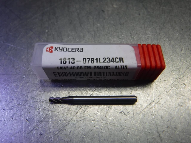 Kyocera 5/64" 4 Flute Carbide Endmill 1/8" Shank 1813-0781L234CR (LOC3387)