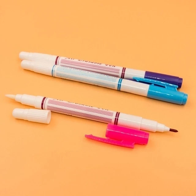 Herramienta de coser marcador automático de tela pluma borrable doble cabeza soluble en agua